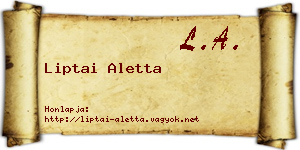 Liptai Aletta névjegykártya